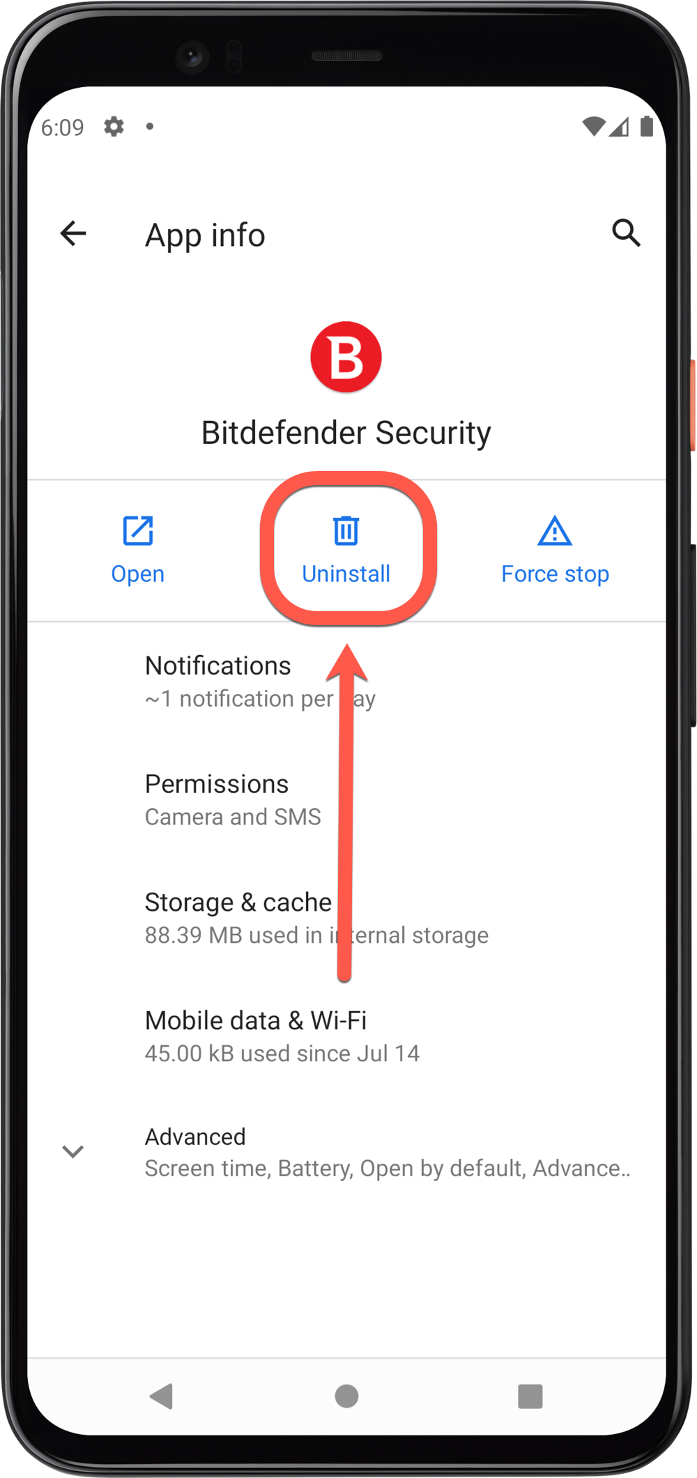 Bitdefender Mobile Security voor Android verwijderen
