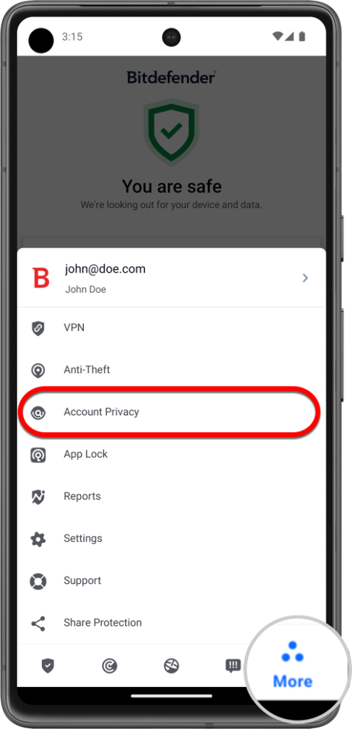 Account Privacy voor Android