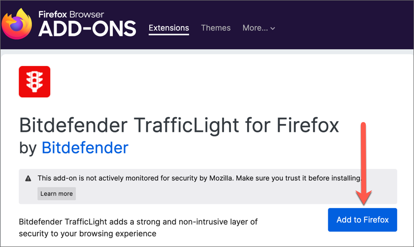 TrafficLight installeren - Firefox