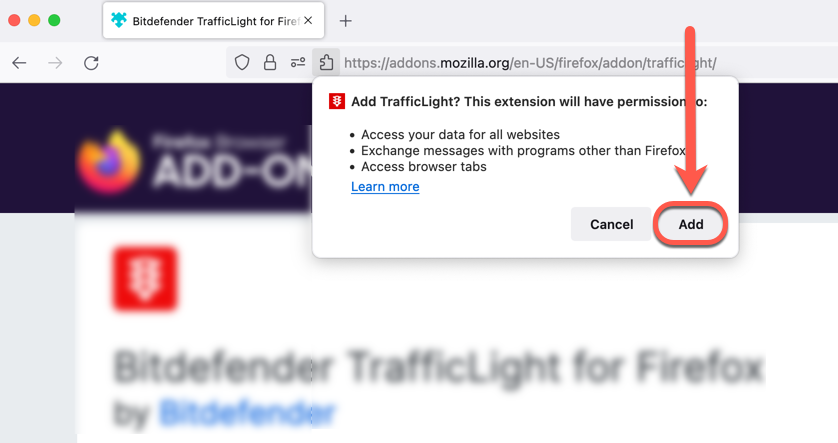 TrafficLight installeren - Firefox