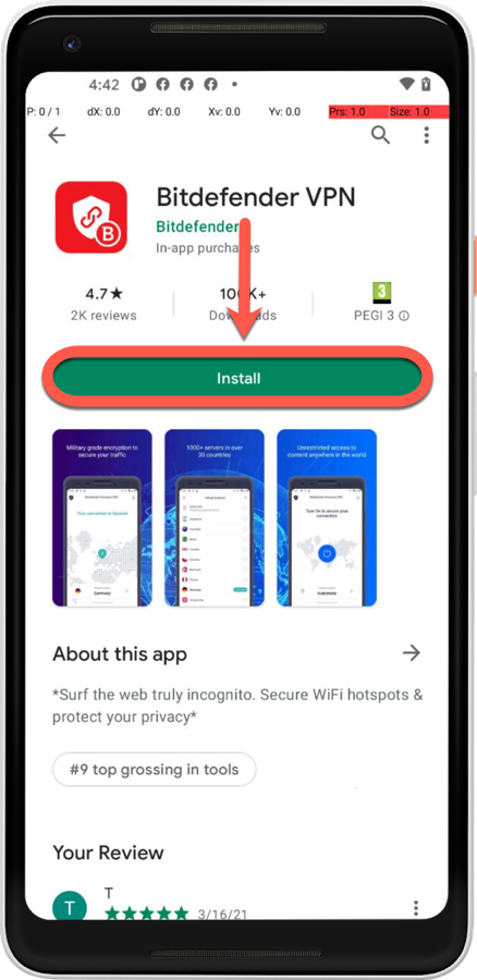 Hoe installeert u Bitdefender VPN op Android de Google Play
