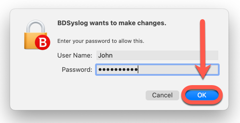 Een BDsys logboek genereren op een Mac - accountwachtwoord