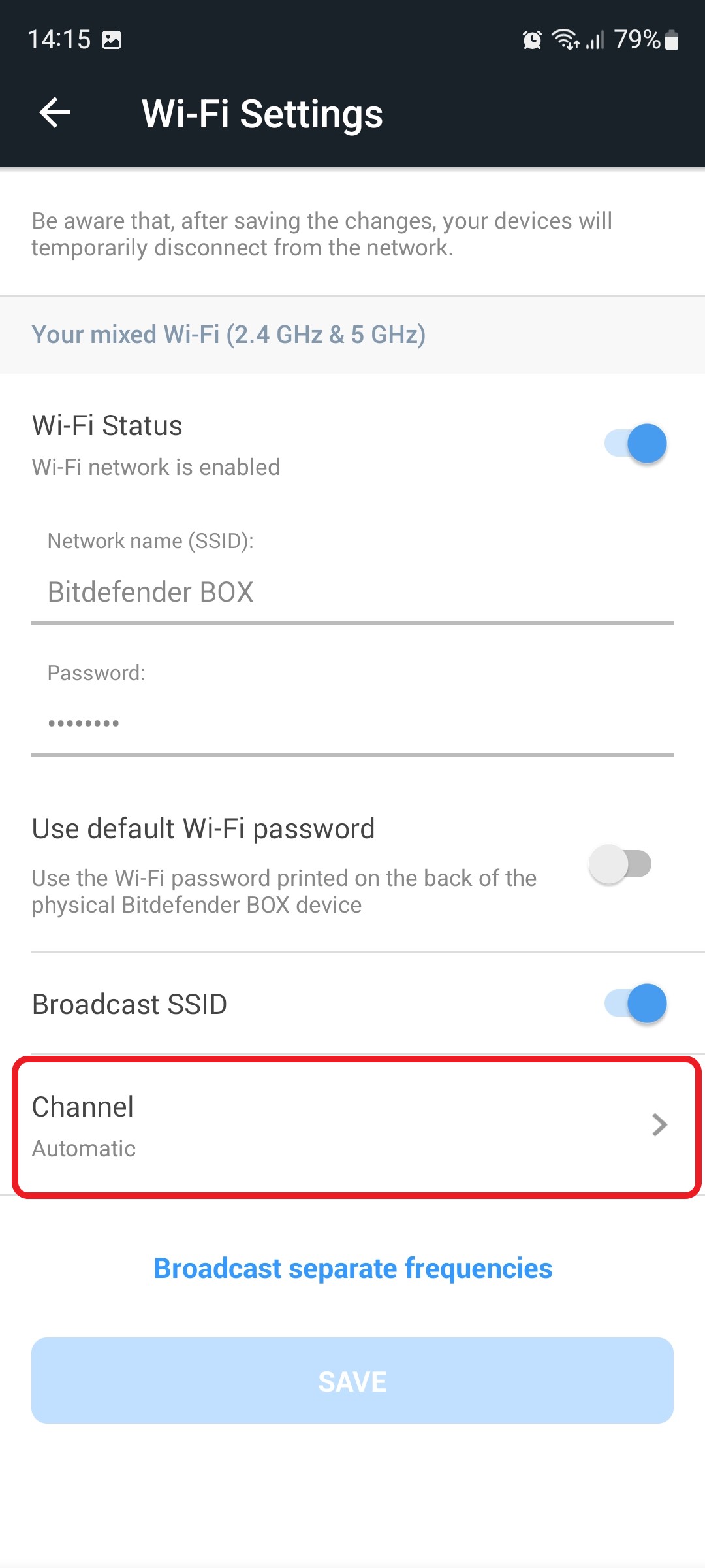 Hoe het Wi-Fi-kanaal op Bitdefender BOX te wijzigen